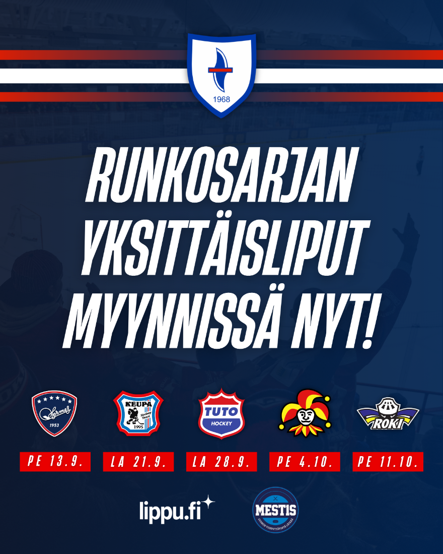 Yksittäiset otteluliput myynnissä nyt!